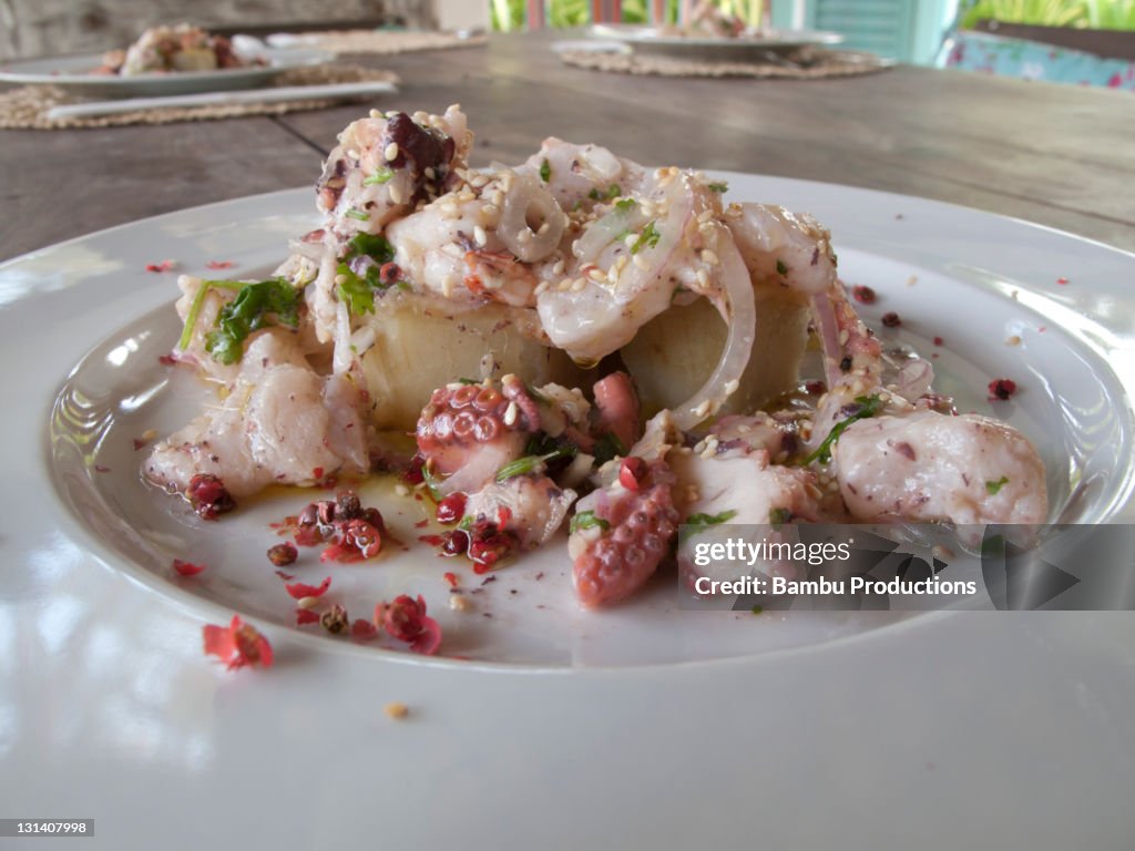 Ceviche made ??with octopus and fish
