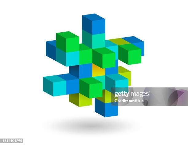abstract cubes - engineering design process stock illustrations