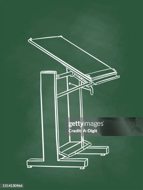 draftingtable chalkboard - architect board stock illustrations