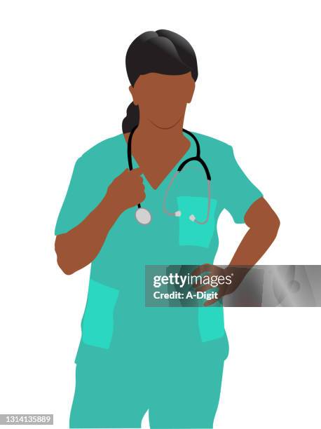 ilustraciones, imágenes clip art, dibujos animados e iconos de stock de enfermera superior cuerpo diseño plano latino - uniform