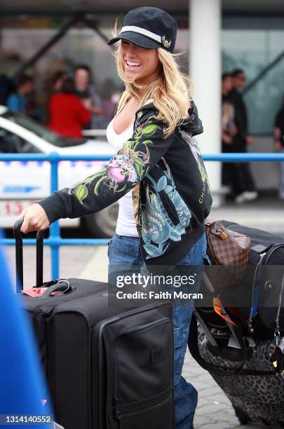Kelly Kelly is seen arriving at Perth Airport on July 8 2009, in Perth, Australia.
