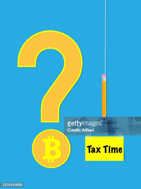 bitcoin taxes - tax scrutiny stock illustrations