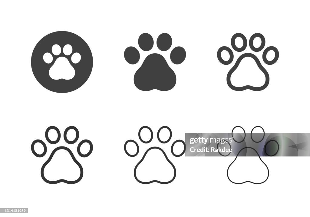 Paw Print Icons - Multi-Serie