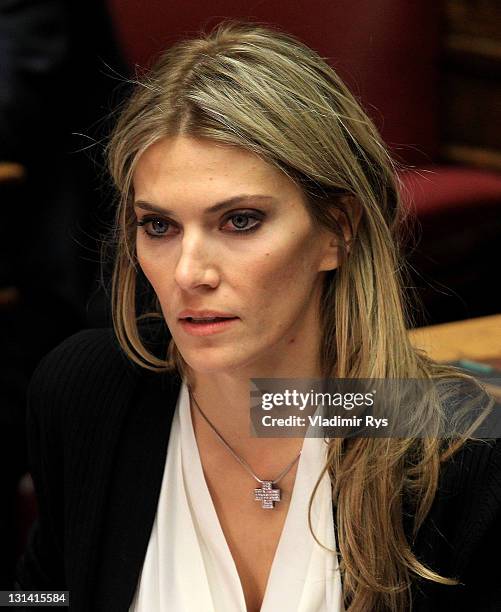 Eva Kaili of the Social Democrats party PASOK, who announced yesterday that she is not giving her vote in support of Prime Minister George...