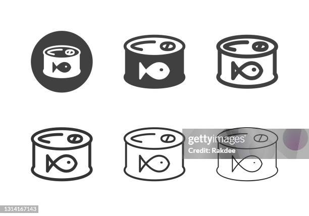 canned pet food icons - multi series - we can do it stock illustrations