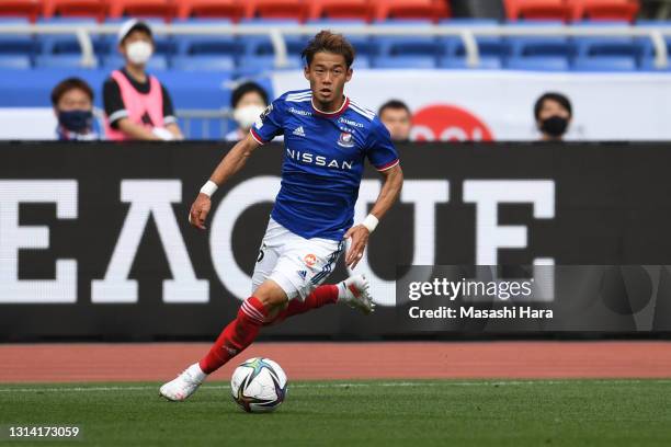 Ryuta Koike of Yokohama F.Marinos in action during the J.League Meiji Yasuda J1 match between Yokohama F.Marinos and Yokohama FC at Nissan Stadium on...