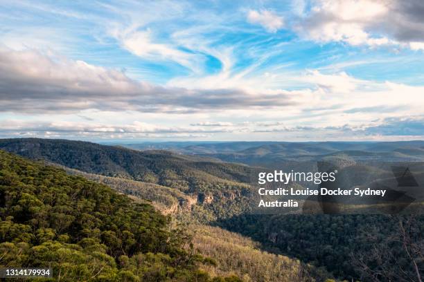 view from echo point lookout, morton national park - louise docker sydney australia stock pictures, royalty-free photos & images