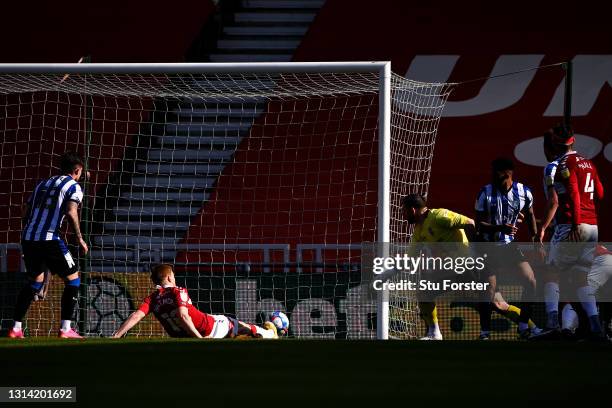 Duncan Watmore of Middlesbrough scores their team's third goal during the Sky Bet Championship match between Middlesbrough and Sheffield Wednesday at...