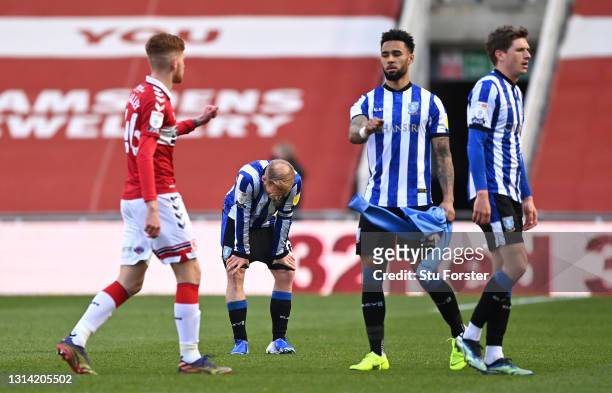 Sheffield Wednesday captain Barry Bannan reacts on the final whistle after the Sky Bet Championship match between Middlesbrough and Sheffield...