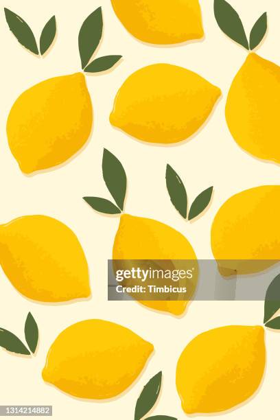 ilustraciones, imágenes clip art, dibujos animados e iconos de stock de hermoso patrón de fruta de limón - limón