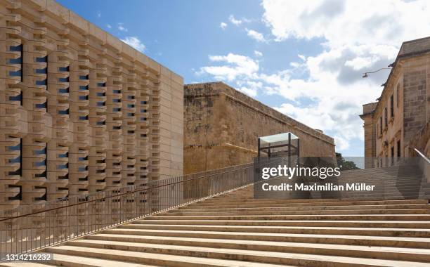 parliament house (dar il-parlament), valletta, malta - modern malta stock pictures, royalty-free photos & images