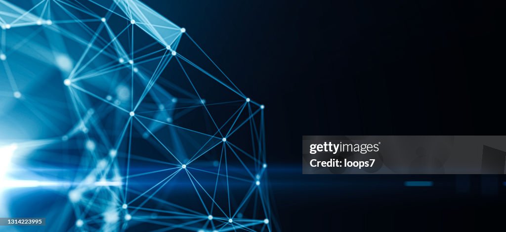 Digital Connections Network Futuristic Background With Copy Space High ...