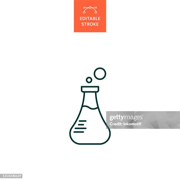 laboratory beaker icon with editable stroke - potion stock illustrations