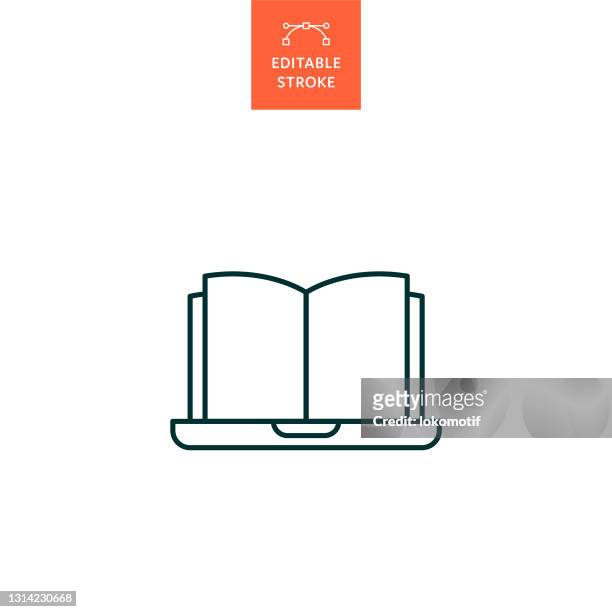 online education icon with editable stroke - e reader stock illustrations