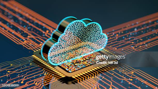 concetto di tecnologia di cloud computing astratto - cloud computing foto e immagini stock