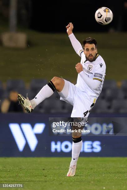 Benat Etxebarria of Macarthur FC clears the ball during the A-League match between Macarthur FC and Melbourne City at Campbelltown Stadium, on April...