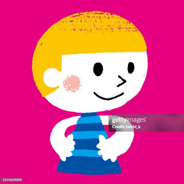 smile boy - stew stock illustrations