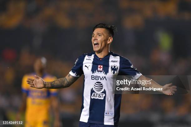 Claudio Kranevitter of Monterrey gestures during the 16th round match between Tigres UANL and Monterrey as part of the Torneo Guard1anes 2021 Liga MX...
