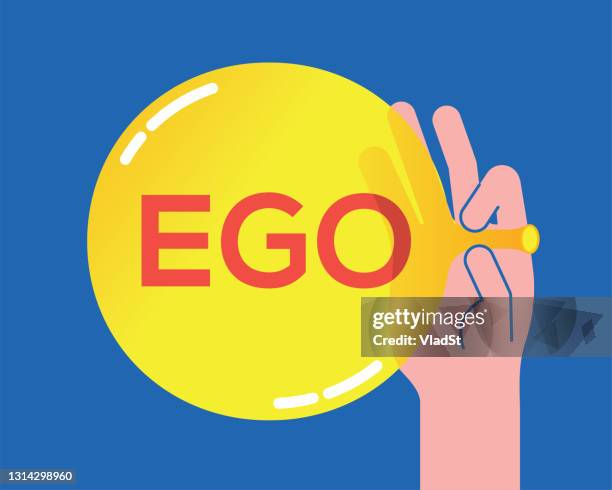 inflated ego narcissist egotist psychology mental health - low self esteem stock illustrations