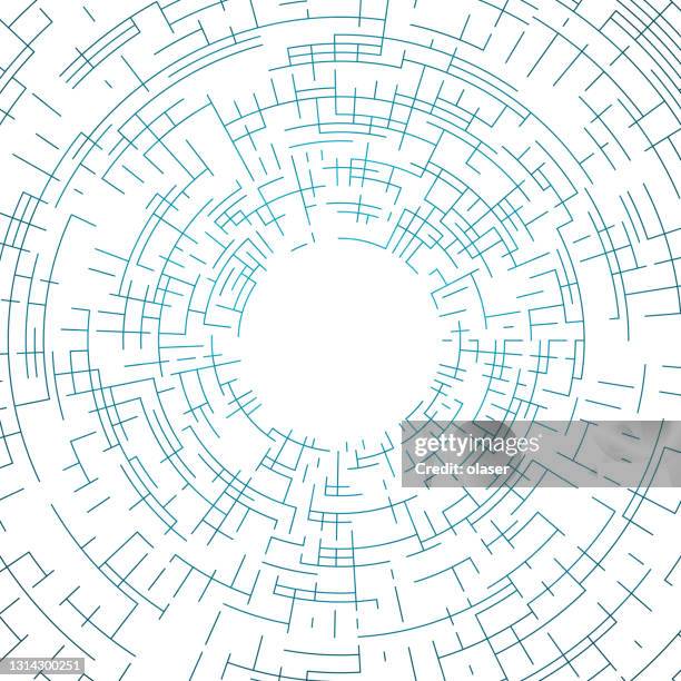 illustrazioni stock, clip art, cartoni animati e icone di tendenza di linee connesse astratte coordinate polari. copiare lo spazio al centro. si noti la sfumatura di colore globale delle linee. - virtual reality glass vector