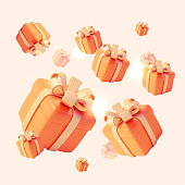 Realistic Detailed 3d Gift Boxes Seamless Pattern Background. Vector