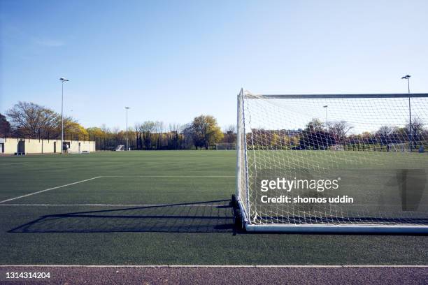 empty playground - goal post ストックフォトと画像