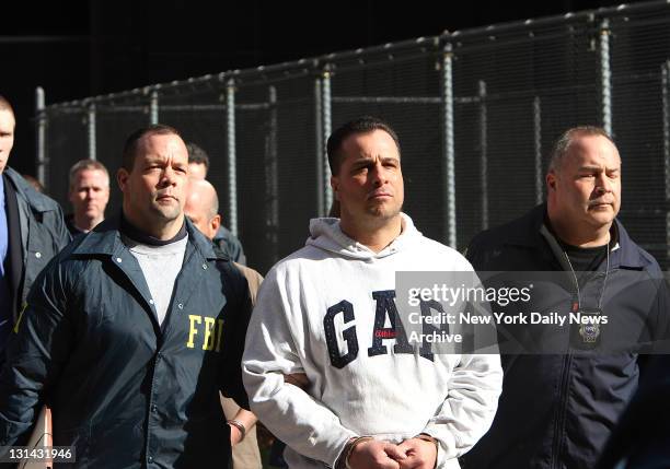 Perp walk members of the Gambino crime family Richard Gotti Jr. Out of Federal Plaza.