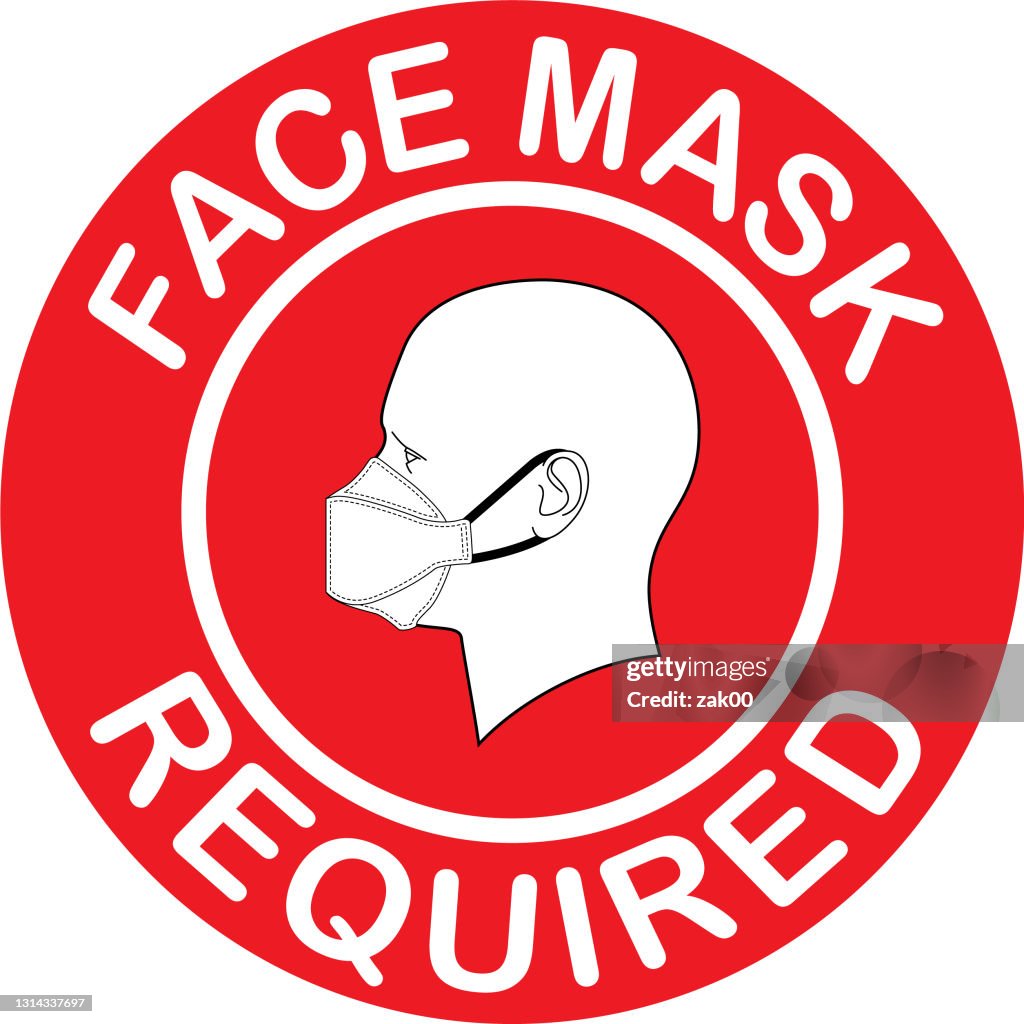 Mask Required Label Face Mask Required Vector Signs High-Res Vector Graphic - Getty Images