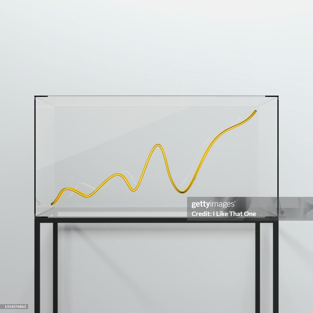 Gold Graph Line Graph A Gold Modelled Graph Line Positioned To Create An Inclining Graph High ...