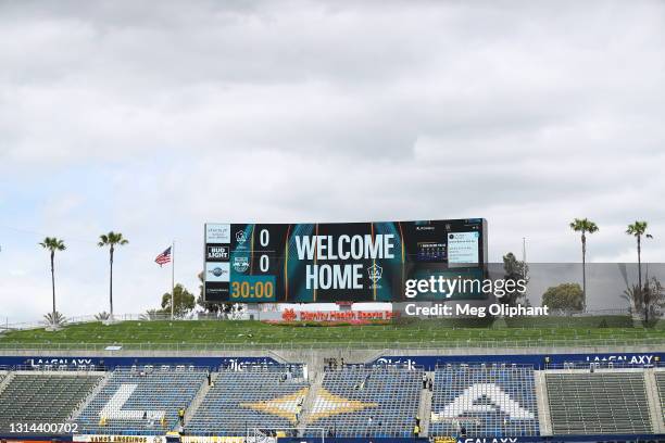 General view of the field before the game between the Los Angeles Galaxy and the New York Red Bulls at Dignity Health Sports Park on April 25, 2021...