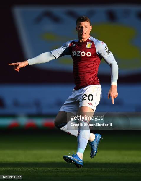 Ross Barkley of Aston Villa during the Premier League match between Aston Villa and West Bromwich Albion at Villa Park on April 25, 2021 in...