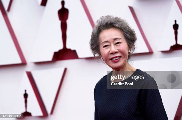 Youn Yuh-jung attends the 93rd Annual Academy Awards at Union Station on April 25, 2021 in Los Angeles, California.