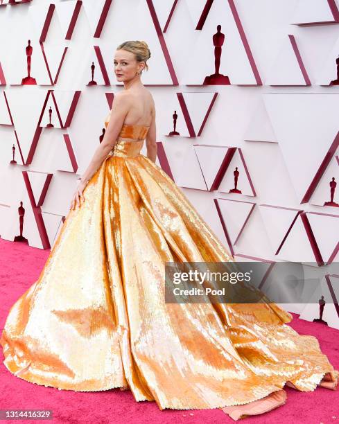 Carey Mulligan attends the 93rd Annual Academy Awards at Union Station on April 25, 2021 in Los Angeles, California.