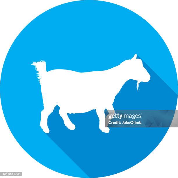 goat icon silhouette - kid goat stock illustrations