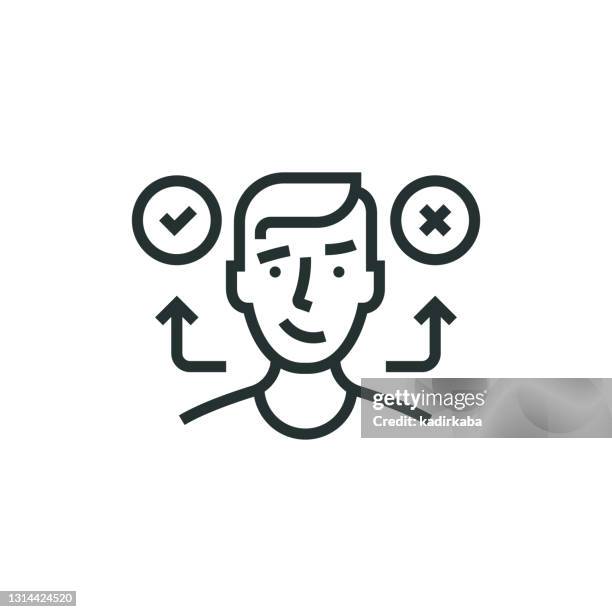 personality line icon - bipolar disorder stock illustrations