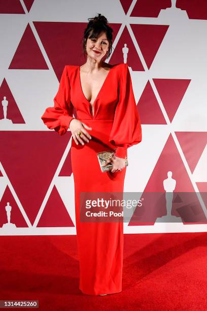 Laura Allen arrives at a screening of the Oscars on Monday, April 26, 2021 in London, United Kingdom.