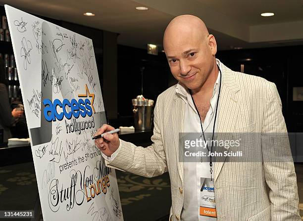 Actor Evan Handler attends the Access Hollywood "Stuff You Must..." Lounge produced by On 3 Productions at the Sofitel Hotel on January 14, 2011 in...