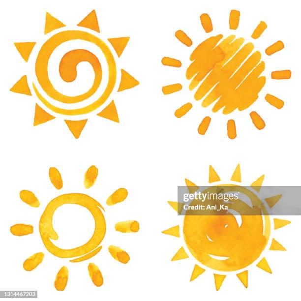 ilustraciones, imágenes clip art, dibujos animados e iconos de stock de iconos del sol - luz solar