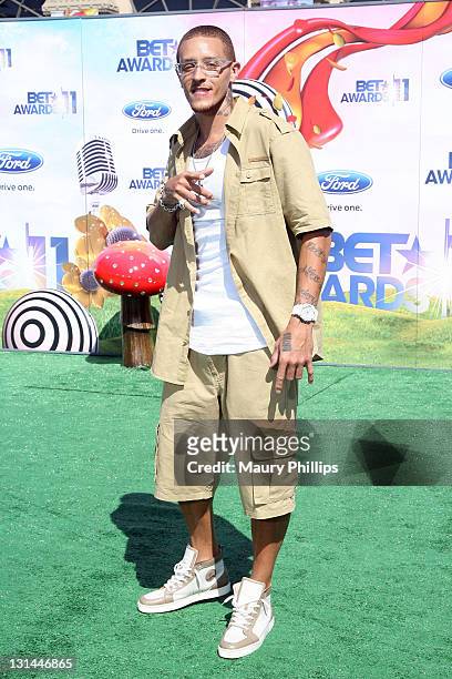 Delonte West arrives at the BET Awards '11 held at The Shrine Auditorium on June 26, 2011 in Los Angeles, California.