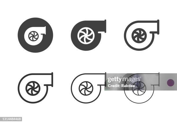 stockillustraties, clipart, cartoons en iconen met de pictogrammen van de turbocompressor - multi reeks - compressor