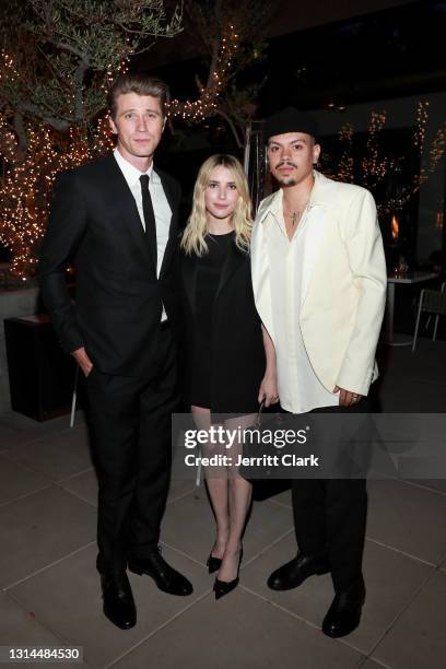 Garrett Hedlund, Emma Roberts and Evan Ross attend Spring Place’s Oscars party honoring Andra Day and the cast of The United States vs. Billie...