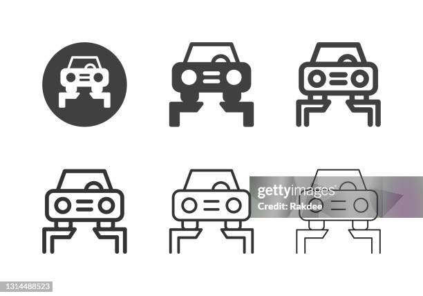 car lift icons - multi series - elevator vector stock illustrations