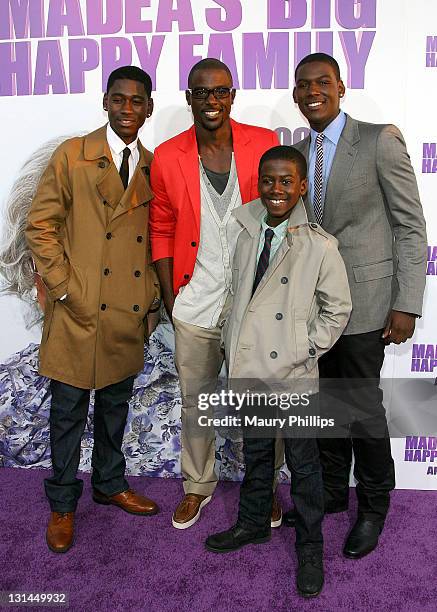 Actors Kwame Boateng, Lance Gross, Kwesi Boakye and Kofi Siriboe arrive at "Tyler Perry's Madea's Big Happy Family" Los Angeles Premiere at The Dome...