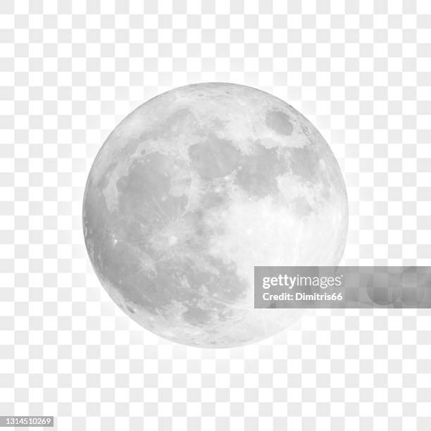 illustrazioni stock, clip art, cartoni animati e icone di tendenza di luna piena realistica - scontornabile