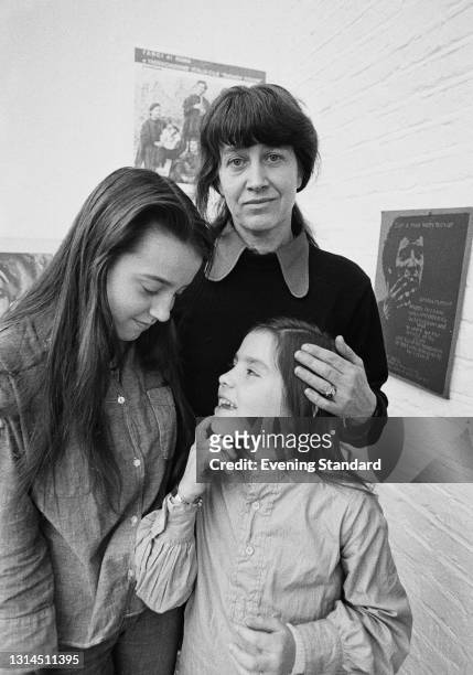 British-Chilean activist Joan Jara, the wife of Chilean communist and folk singer Victor Jara, with their daughters Manuela and Amanda Jara, UK, 8th...