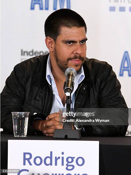 Rodrigo Guerrero Rojas, Producer, Maria Full of Grace, Contracorriente , La Cara Oculta speaks onstage during the 2011 American Film Market - Day 3 -...