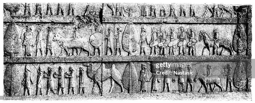 Relief on the stairs of Xerxes, Persepolis, Iran