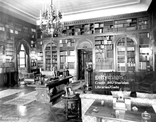 Inside the historic Evergreen Museum and Library, a Gilded Age mansion originally owned by Baltimore's Garrett family, the Rare Book Library --...