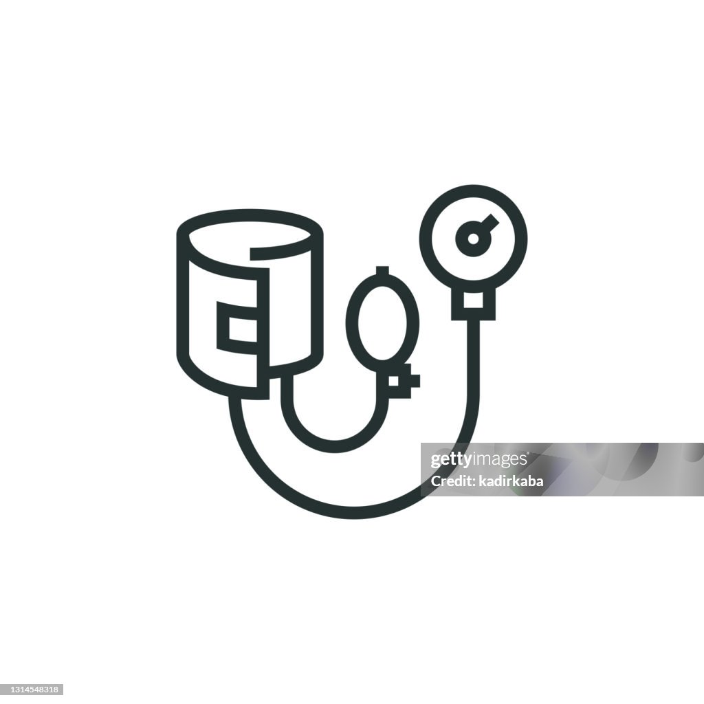 Blood Pressure Gauge Line Icon