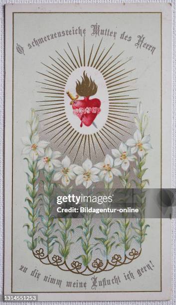 Holy image Jesus heart motif / Heiligenbild, Herz Jesus Motiv, Historisch, historical, digital improved reproduction of an original from the 19th...